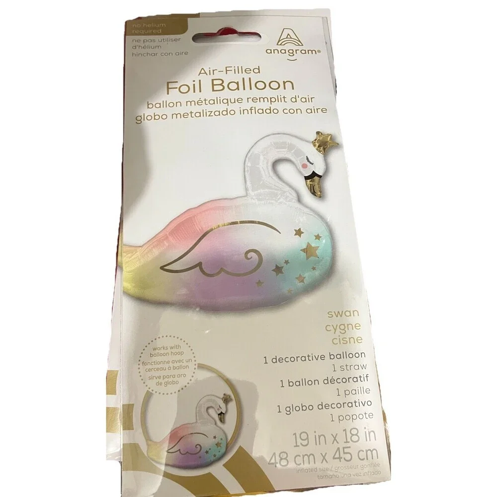 Swan Anagram Foil Balloon Baby Shower Party Decor